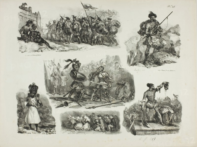 Sheet of Sketches, 1829. Creator: Auguste Raffet.