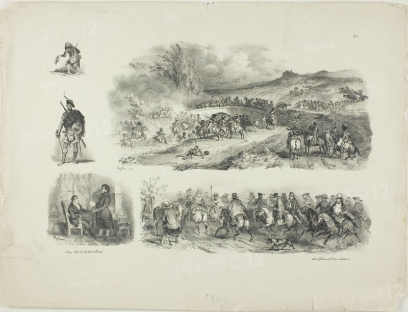 Sheet of Sketches, 1829. Creator: Auguste Raffet.
