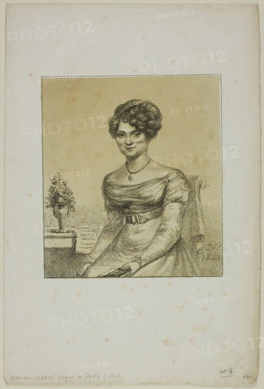 Woman Seated before a Table, 1823. Creator: Vivant Denon.
