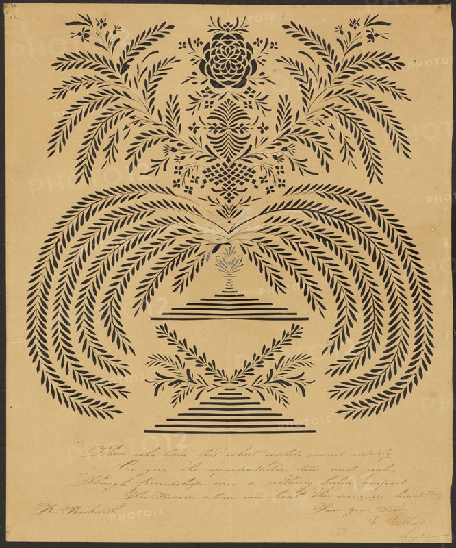 A Condolence Card, c. 1830. Creator: Emily Wilcox.