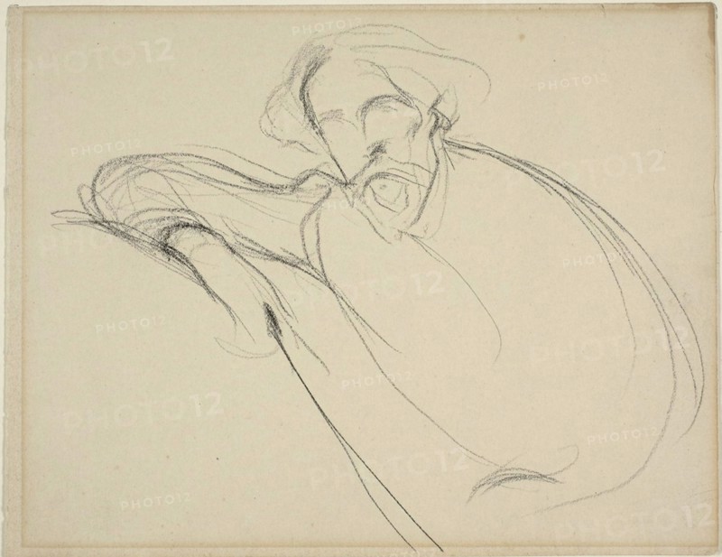 Study of Alphonse Daudet, c. 1893. Creator: Eugene Carriere.