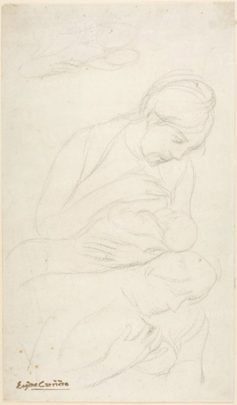 Mother Nursing Child, n.d. Creator: Eugene Carriere.