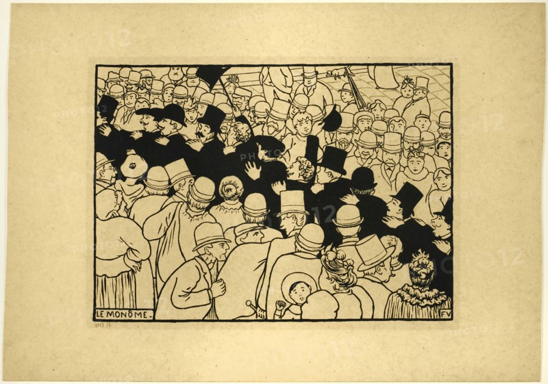 Parading through the Streets in Single File, 1893. Creator: Félix Vallotton.