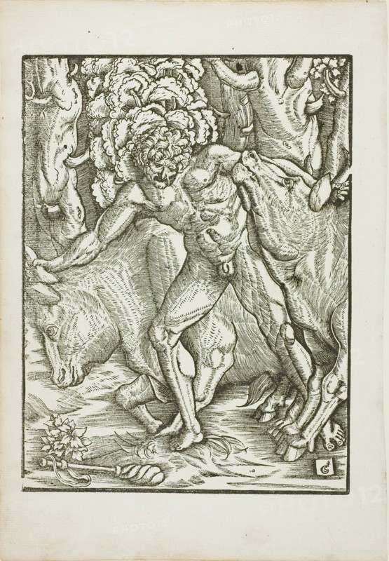 The Labors of Hercules: Capture of the Oxen of the Geryones in Erythia, c. 1528. Creator: Gabriel Salmon.