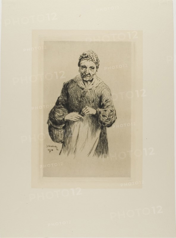 Old Woman with Basket, 1878. Creator: Gaston la Touche.