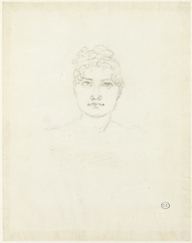 Sketch of a Woman's Head, c. 1810. Creator: Jacques-Louis David.