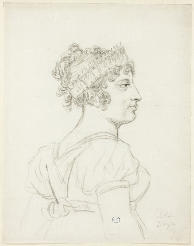 Bust of Caroline Bonaparte, Princess Murat, Queen of Naples, c. 1810. Creator: Jacques-Louis David.