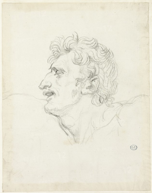 Head of a Man, Left Profile, c. 1810. Creator: Jacques-Louis David.