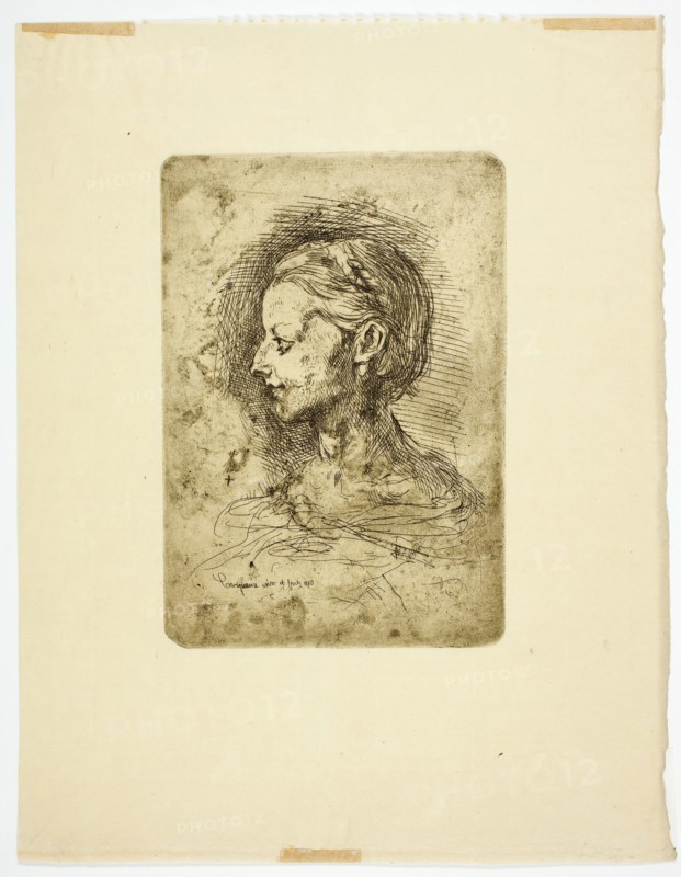 Female Head, 1860. Creator: Jean-Baptiste Carpeaux.