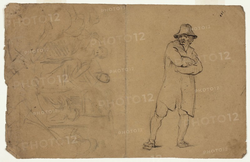 Two Sketches: Standing Man with Arms Folded and Group of Figures, n.d. Creator: Jean-Baptiste Carpeaux.