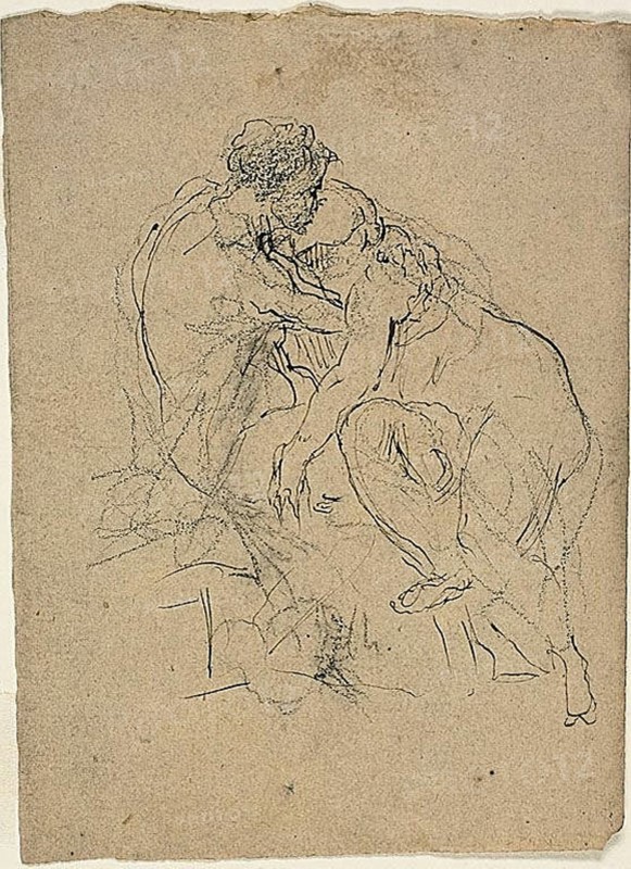 Seated Couple Embracing, n.d. Creator: Jean-Baptiste Carpeaux.