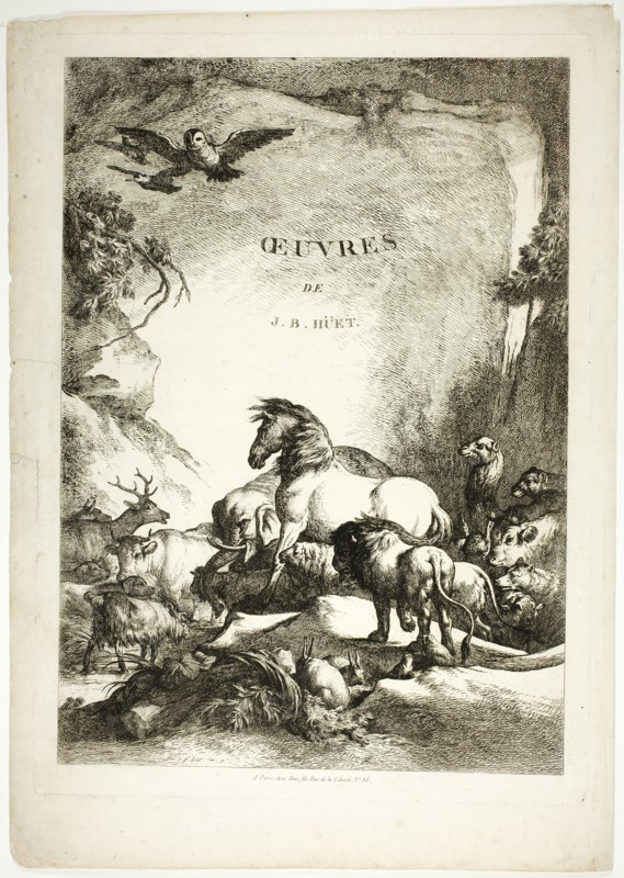 Title Page from Oeuvres de J. B. Huet, 1796–99. Creator: Jean Baptiste Marie Huet.