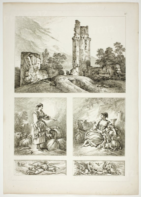 Plate Sixteen of 38 from Oeuvres de J. B. Huet, 1796–99. Creator: Jean Baptiste Marie Huet.