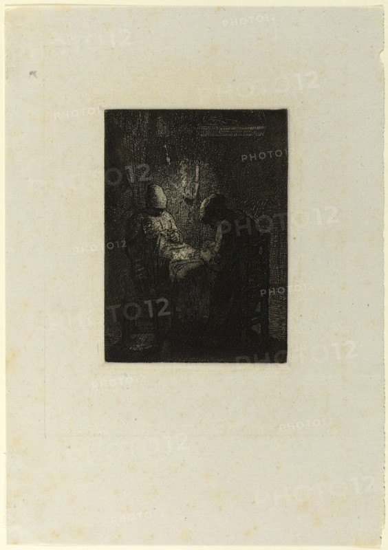 The Vigil, 1856. Creator: Jean Francois Millet.