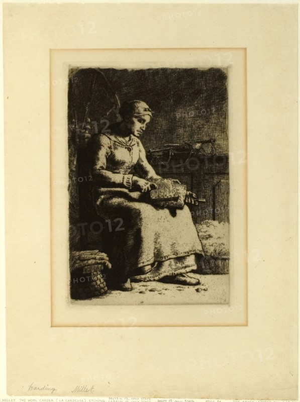 The Wool-Carder, 1855–56. Creator: Jean Francois Millet.