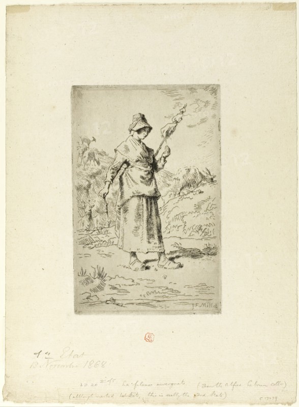 The Spinner, 1868–69. Creator: Jean Francois Millet.