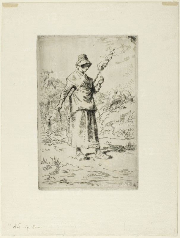 The Spinner, 1868–69. Creator: Jean Francois Millet.