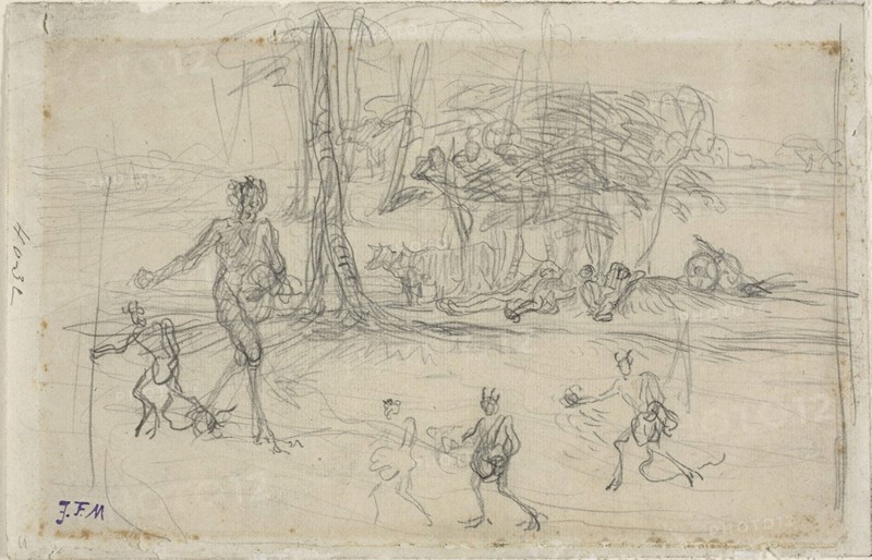 The Devil Sowing, 1848/52. Creator: Jean Francois Millet.