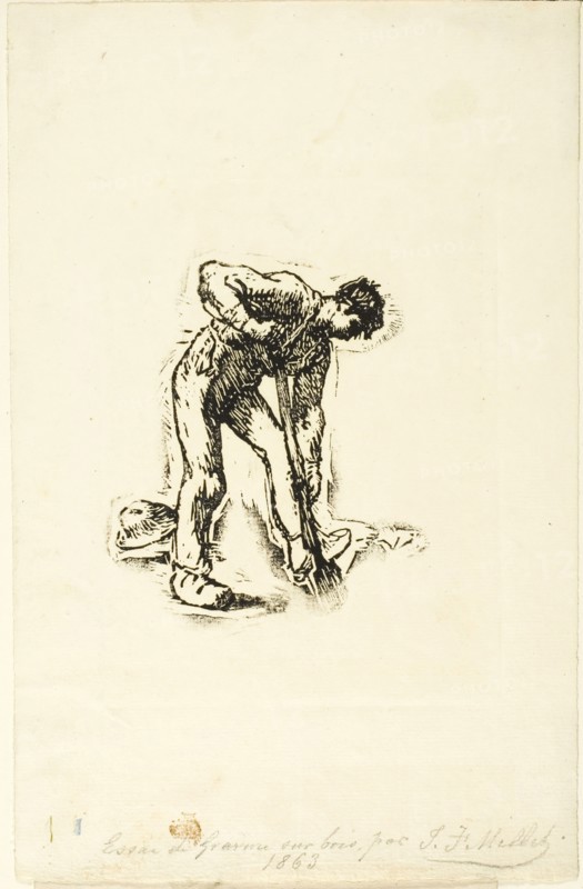 Peasant Digging, 1863. Creator: Jean Francois Millet.