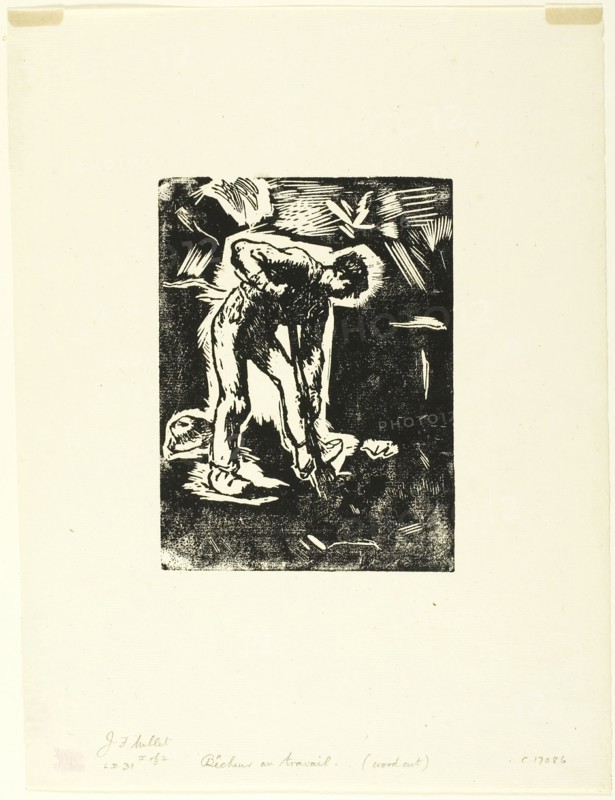 Peasant Digging, 1863. Creator: Jean Francois Millet.