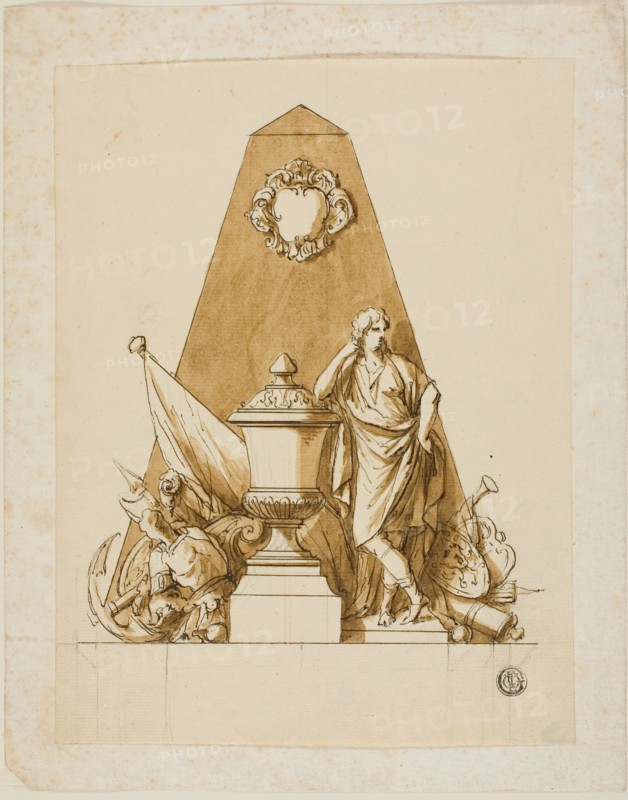 Unexecuted Design for the Monument to the First Duke of Marlborough, c. 1733. Creators: John Michael Rysbrack, Sir James Thornhill.