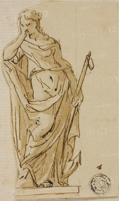 Hope: Design for the Unexecuted Monument to the First Duke of Marlborough, c. 1733. Creators: John Michael Rysbrack, Sir James Thornhill.