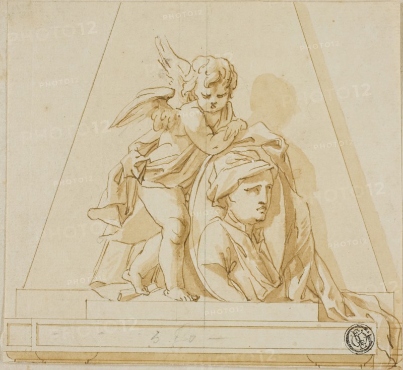 Preliminary Design for Monument to John Gay the Poet, c. 1736. Creators: John Michael Rysbrack, Richard Wilson.
