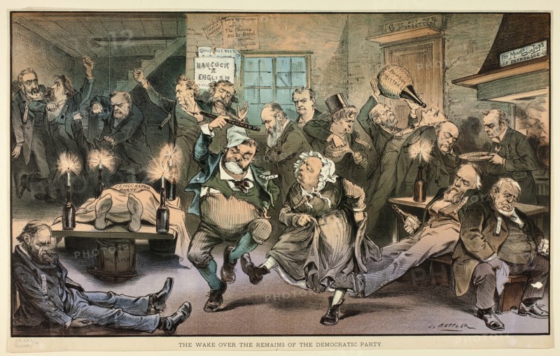 The Wake over the Remains of the Democratic Party, from Puck, n.d. Creator: Joseph Keppler.