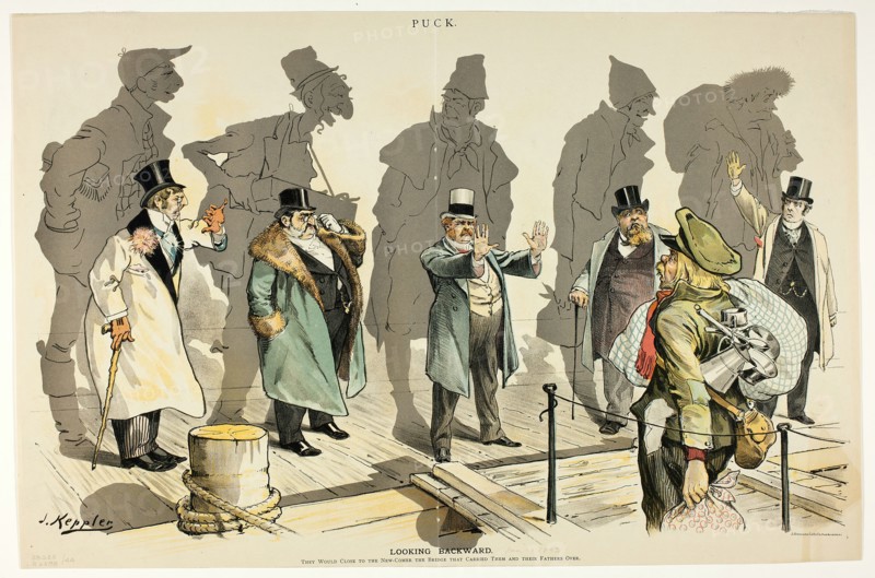 Looking Backward, from Puck, n.d. Creator: Joseph Keppler.