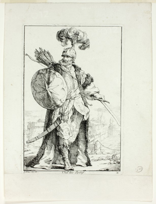Chef des Spahis, plate two from Caravanne du Sultan à la Mecque, 1748. Creator: Joseph-Marie Vien the Elder.