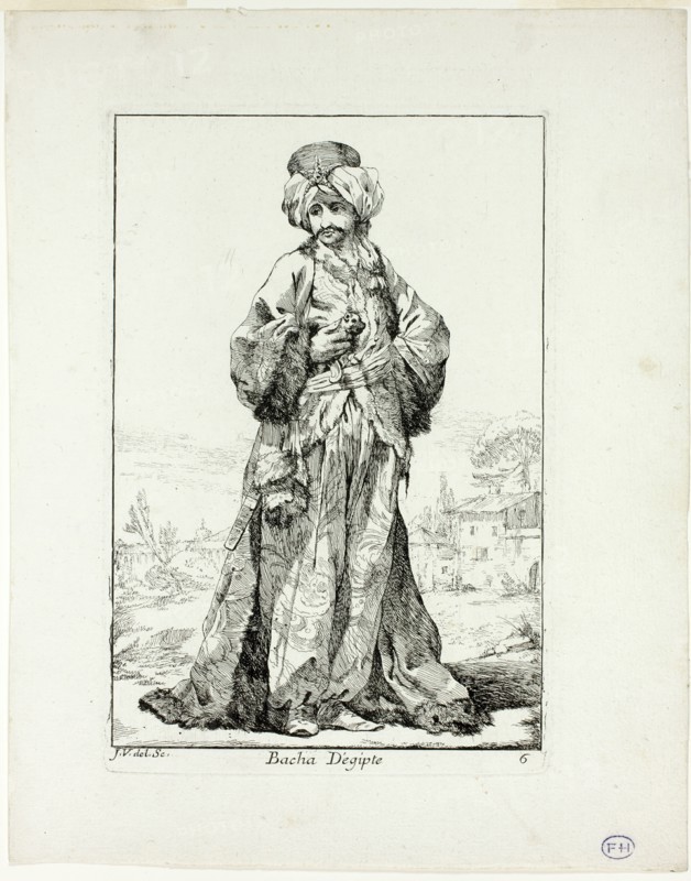 Bacha d'Égypte, plate six from Caravanne du Sultan à la Mecque, 1748. Creator: Joseph-Marie Vien the Elder.