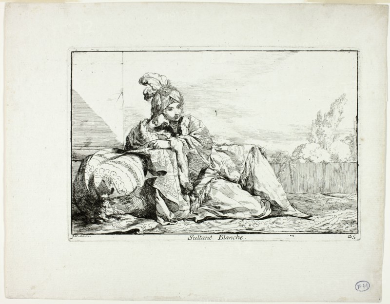 Sultane Blanche, plate 25 from Caravanne du Sultan à la Mecque, 1748. Creator: Joseph-Marie Vien the Elder.