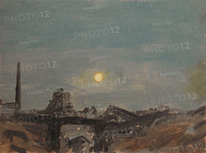 Full Moon Over Luxor Ruins, Off the Nile, February 9, 1876. Creator: Lockwood de Forest.