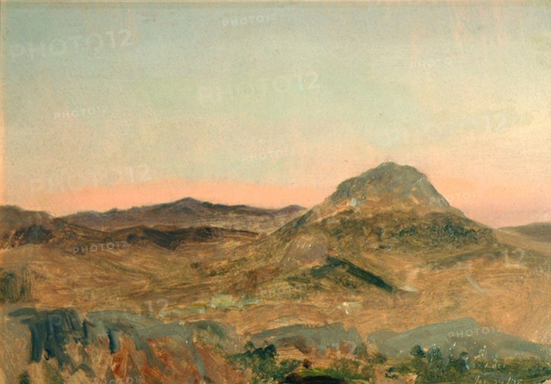 Greek Mountain Peak at Twilight, January 29, 1878. Creator: Lockwood de Forest.