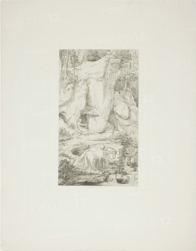 A Hermit Leading his Horse to Water, 1840. Creator: Moritz von Schwind.