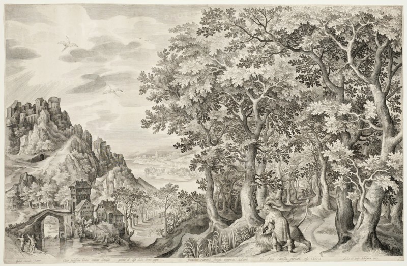 Samson Killing the Lion, 1603. Creator: Nicolaes de Bruyn.