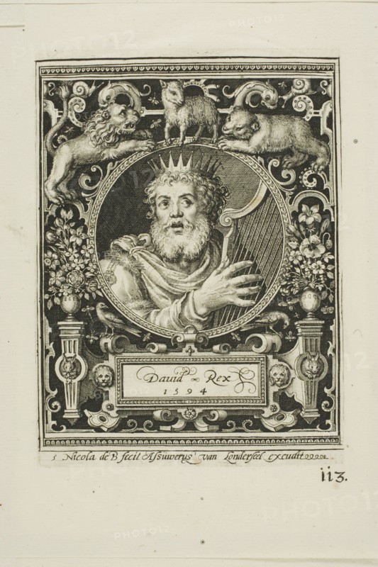 King David, plate five from The Nine Worthies, 1594. Creator: Nicolaes de Bruyn.