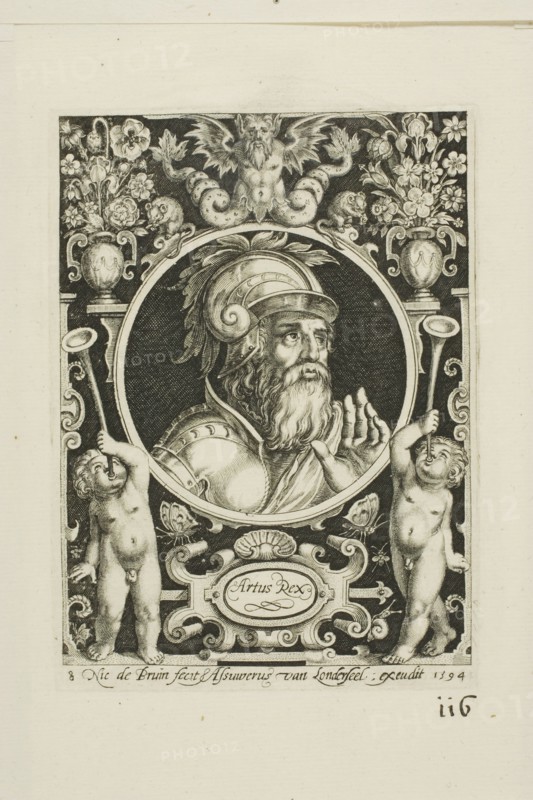 King Arthur, plate eight from The Nine Worthies, 1594. Creator: Nicolaes de Bruyn.