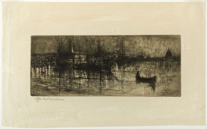 Rainy Night, 1880/ 1882. Creator: Otto Henry Bacher.