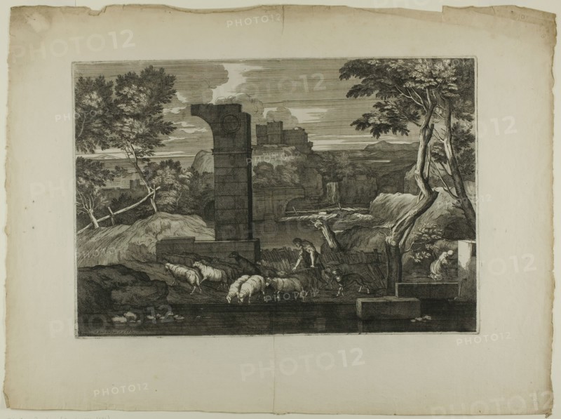Landscape with a Shepherd and His Flock, 1668–71. Creator: Sébastien Bourdon.