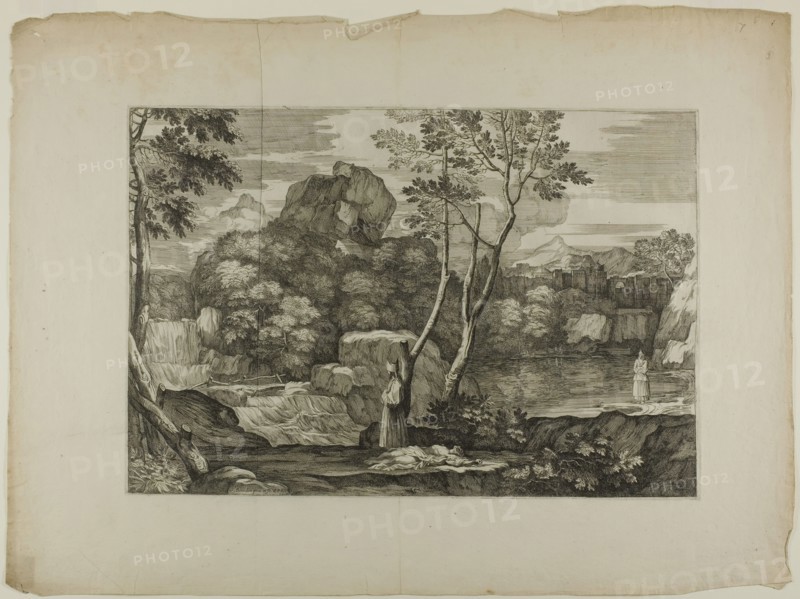 Landscape with a Dead Man and Two Priests, 1668–71. Creator: Sébastien Bourdon.
