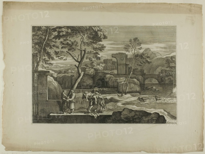 The Good Samaritan Takes the Wounded Man from his Donkey, 17th century. Creator: Sébastien Bourdon.