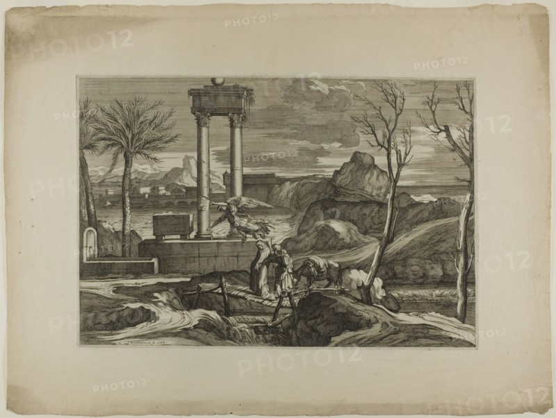 Flight into Egypt, 17th century. Creator: Sébastien Bourdon.