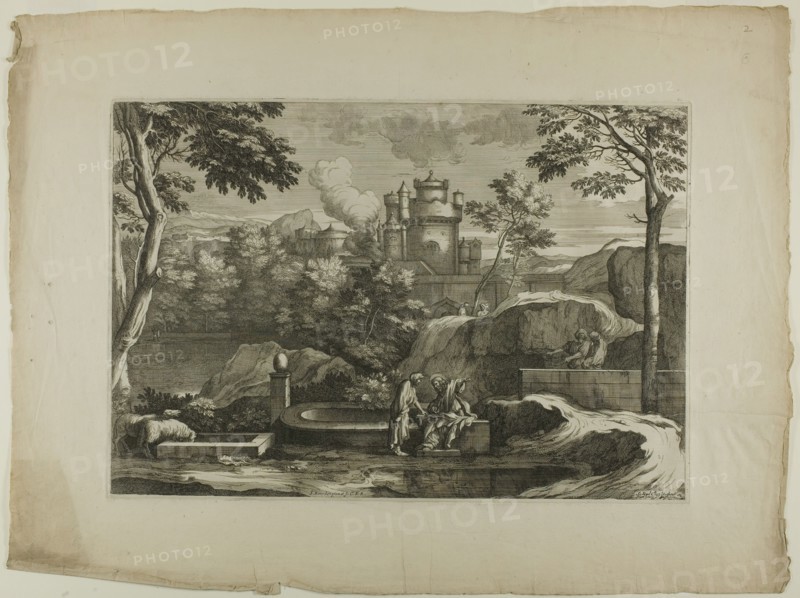 View of a City (Christ with the Good Samaritan at the Well), 17th century. Creator: Sébastien Bourdon.