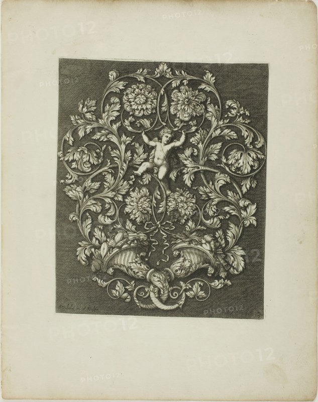 Plate Three, from A New Book of Ornaments, 1704. Creator: Simon Gribelin.