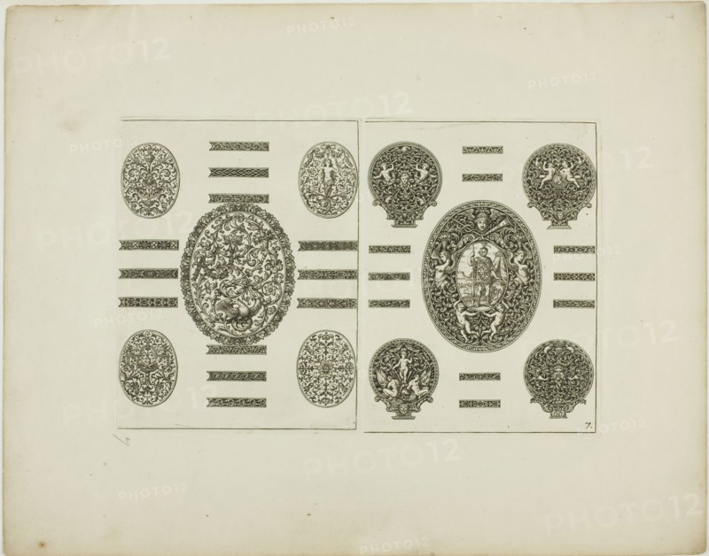 Plate Seven, from Book of Ornament, 1704. Creator: Simon Gribelin.