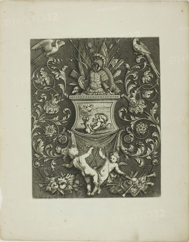 Plate Nine, from A New Book of Ornaments, 1704. Creator: Simon Gribelin.