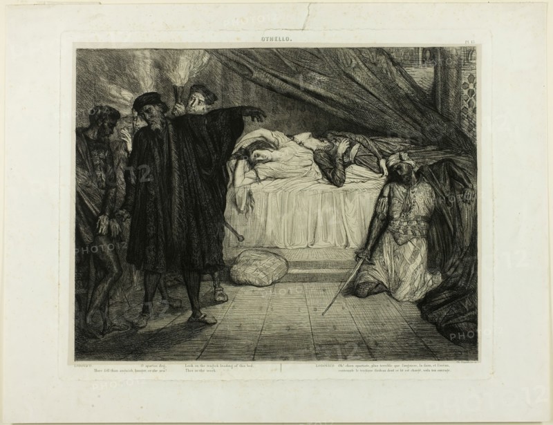 O Spartan dog, plate fifteen from Othello, 1844. Creator: Theodore Chasseriau.
