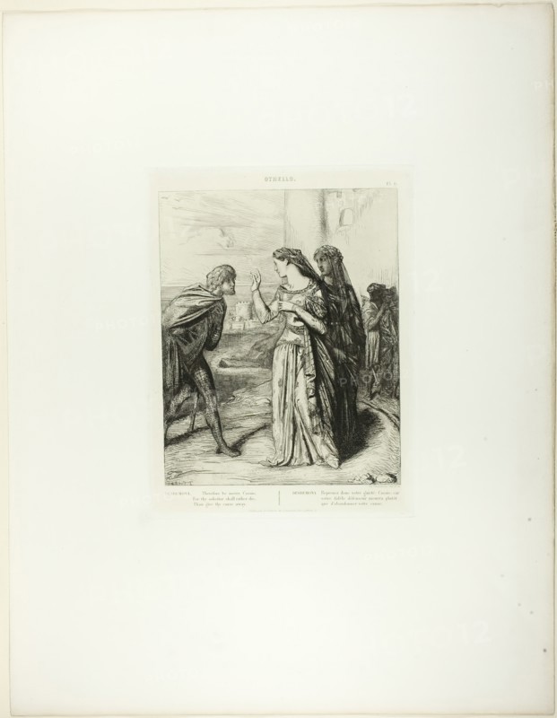 Therefore be Merry, Cassio, plate six from Othello, 1844. Creator: Theodore Chasseriau.