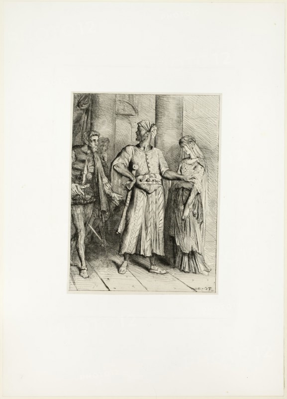 Honest Iago, my Desdemona must I leave to thee, plate four from Othello, 1844. Creator: Theodore Chasseriau.
